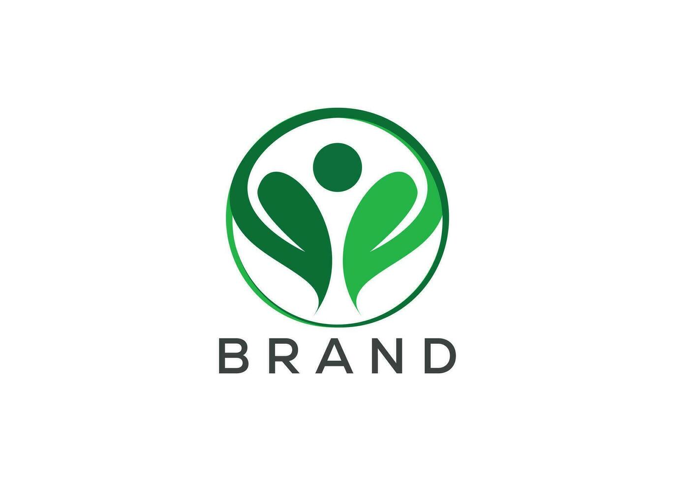Organic leaf man logo vector. Nature man and eco life logo. Healthcare logo design vector template