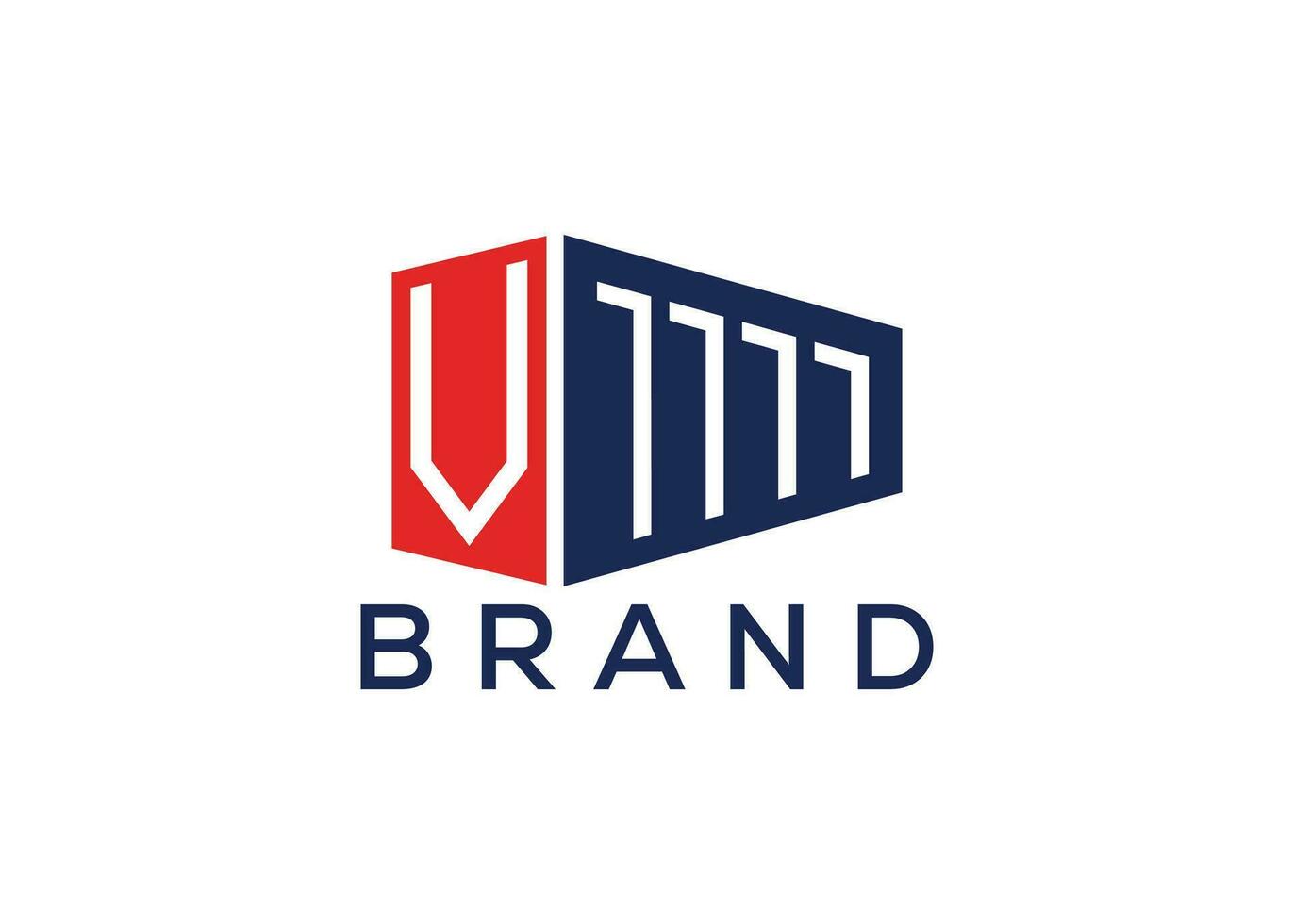 Letter V container vector monogram logo design template