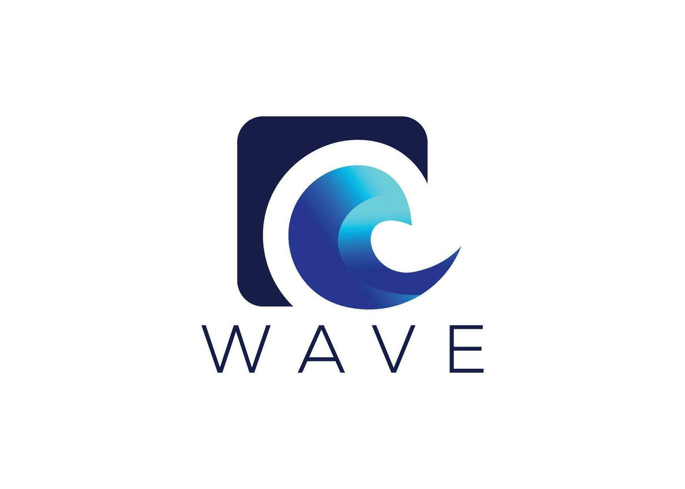 Minimalist Ocean wave logo design vector template