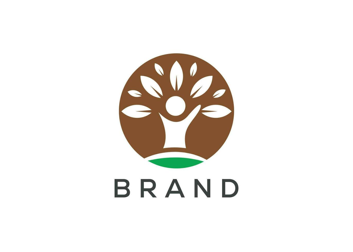 Organic leaf man logo vector. Nature man and eco life logo. Healthcare logo design vector template