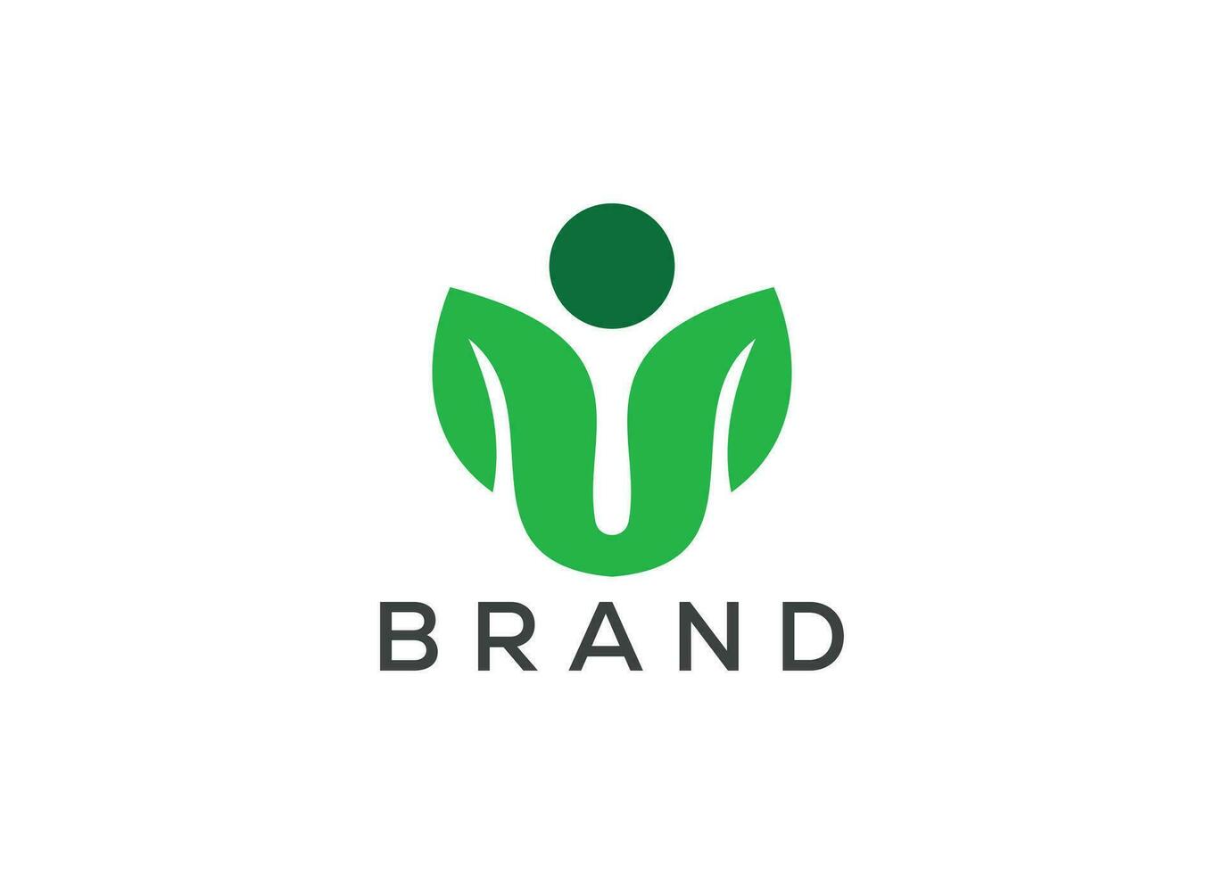 Organic leaf man logo vector. Nature man and eco life logo. Healthcare logo design vector template