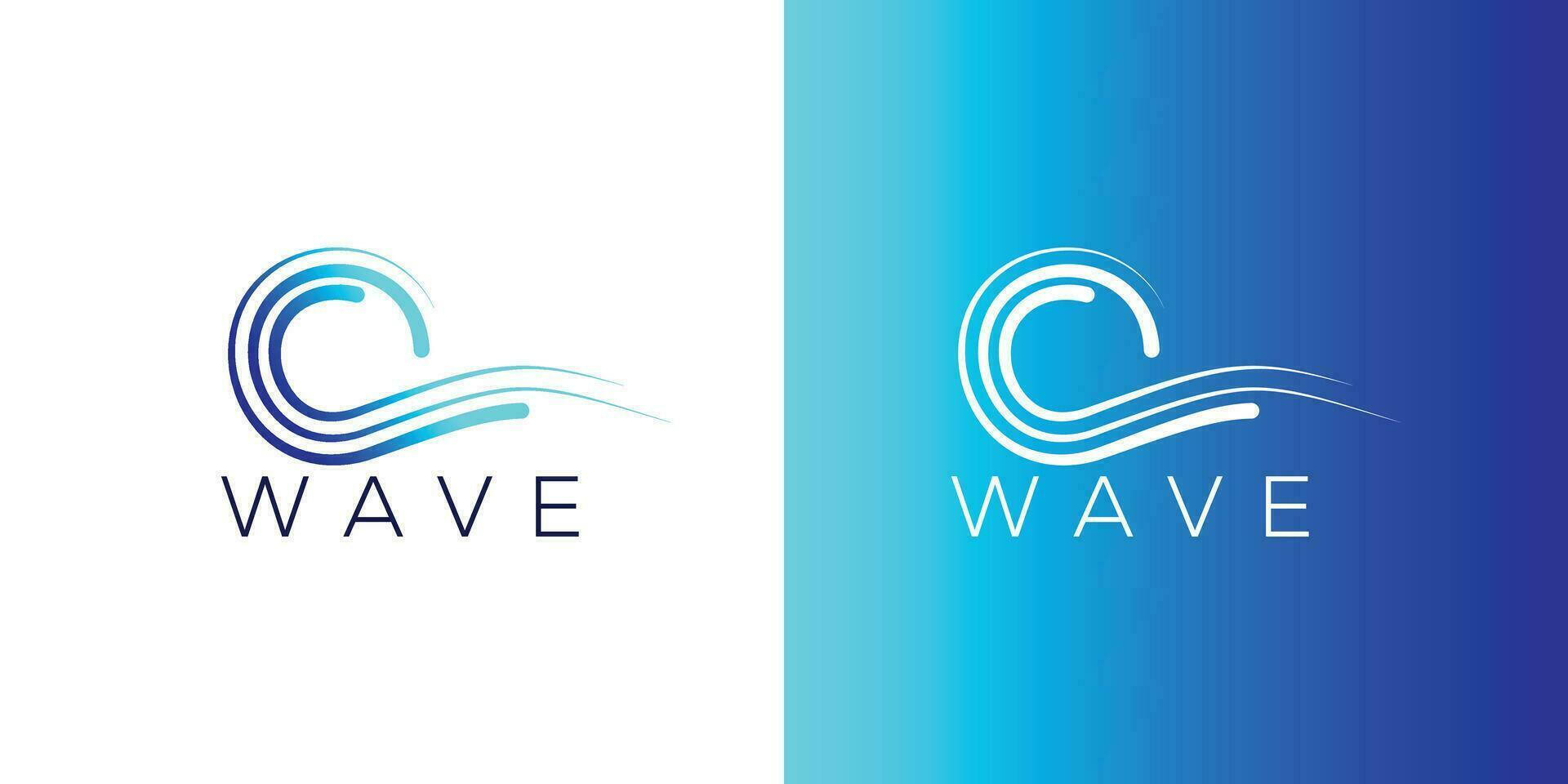 Minimalist Ocean wave logo design vector template