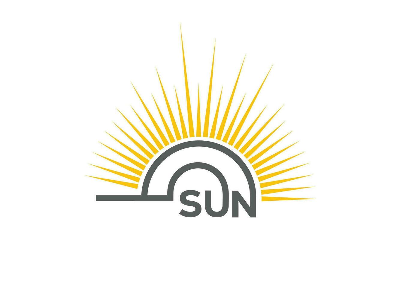 Minimalist sun logo design vector template