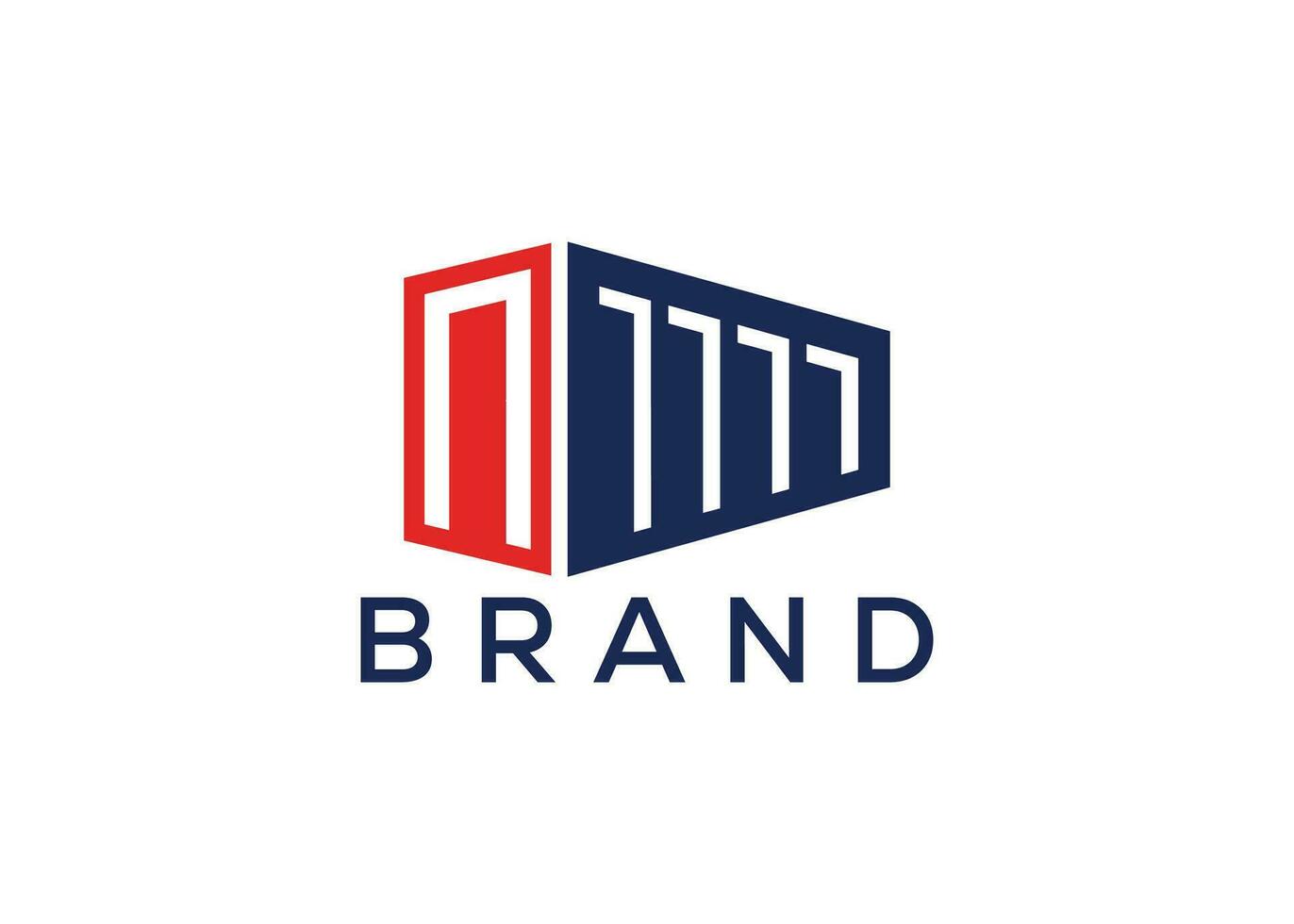 Letter N container vector monogram logo design template