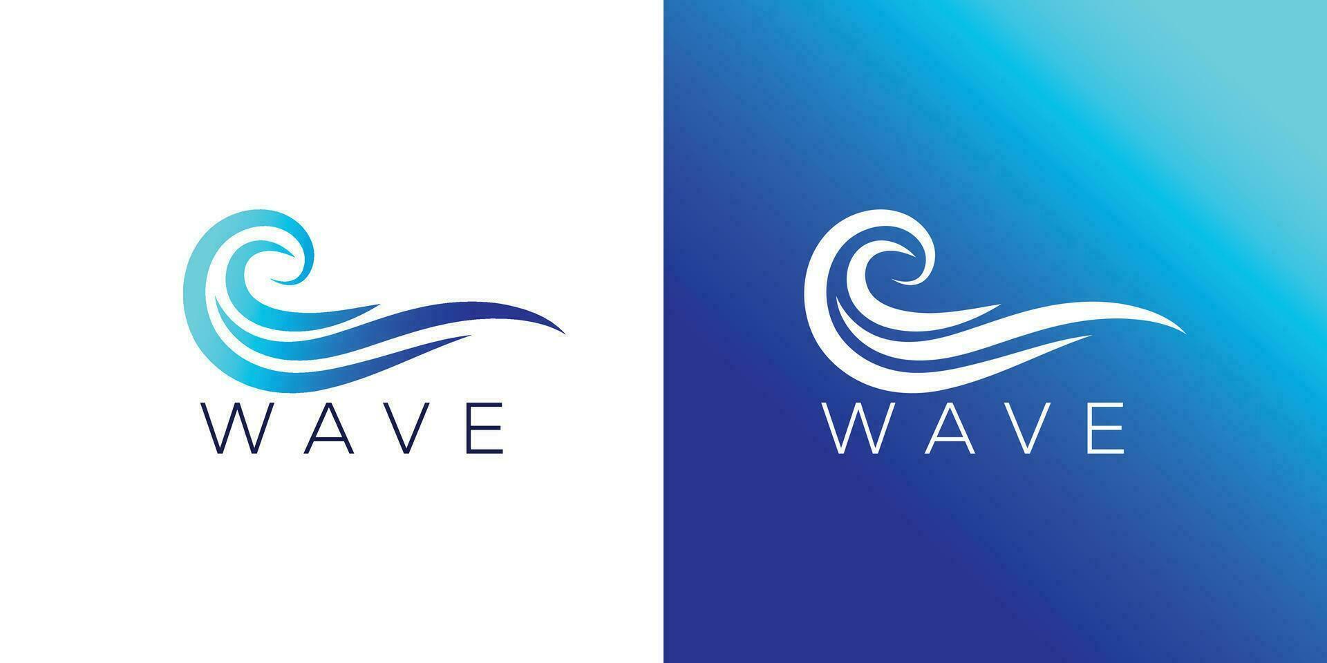 Minimalist Ocean wave logo design vector template