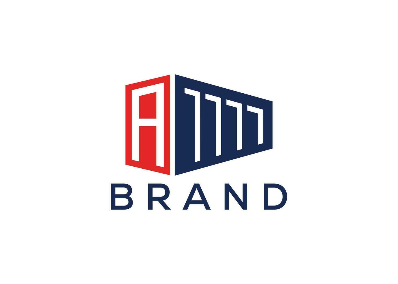 Letter R container vector monogram logo design template