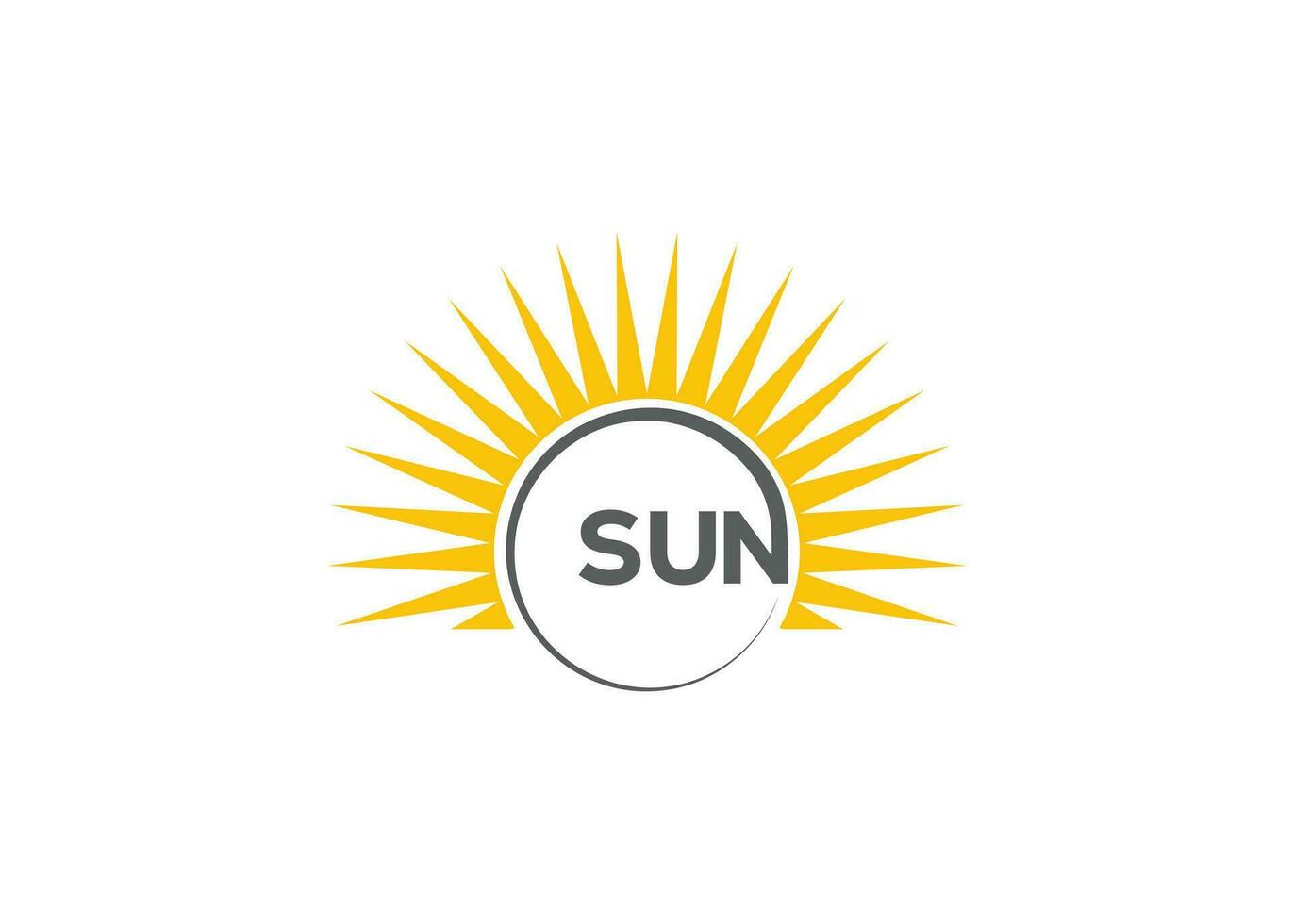 Minimalist sun logo design vector template