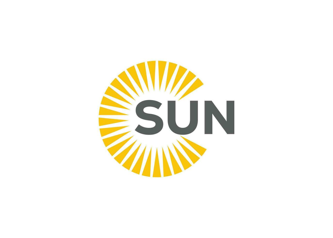 Minimalist sun logo design vector template