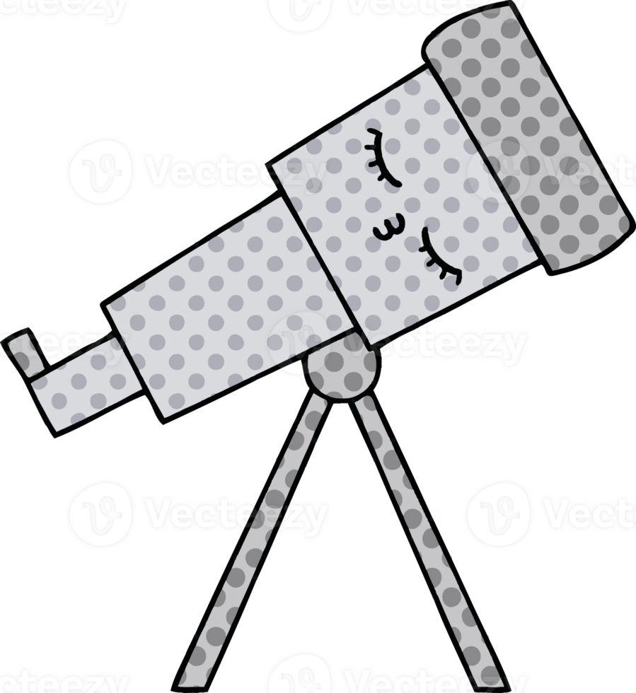 comic book style cartoon telescope png