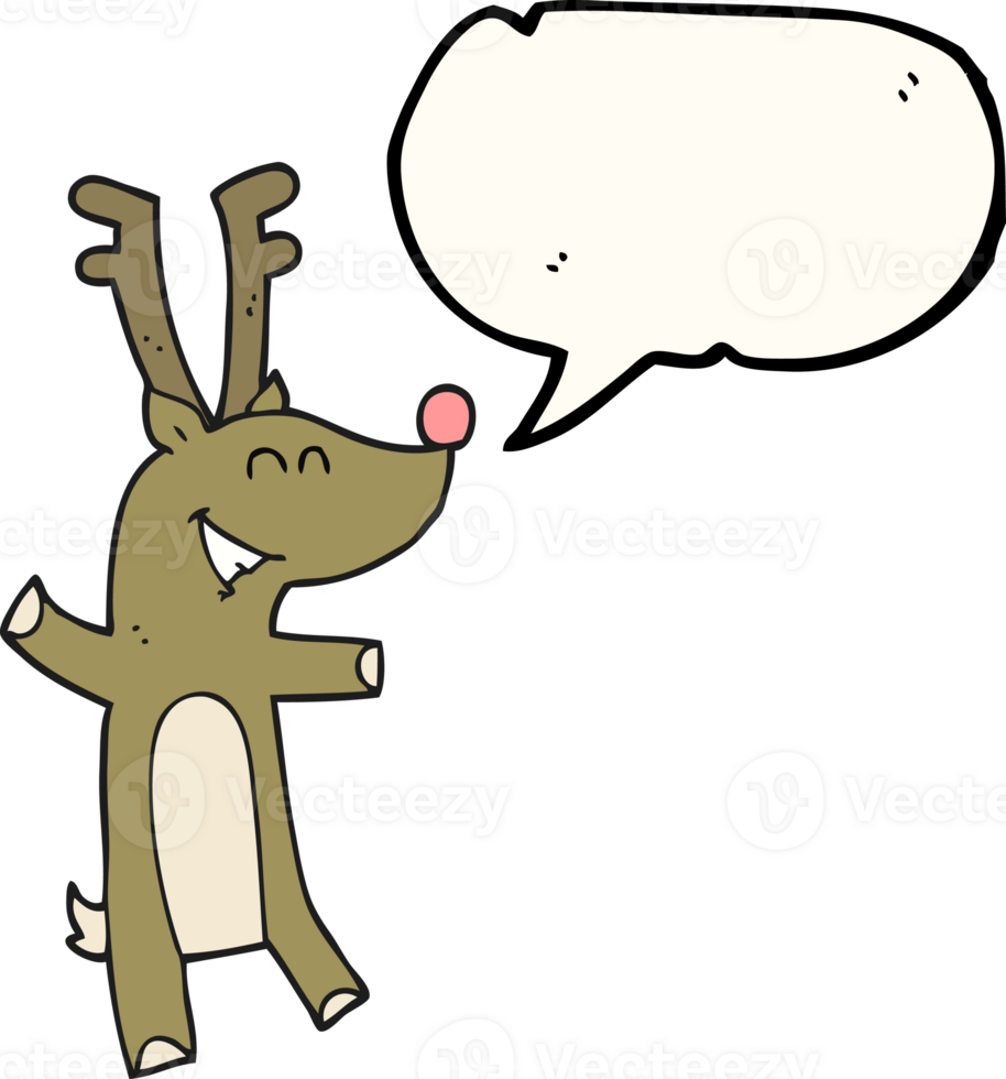 speech bubble cartoon reindeer png