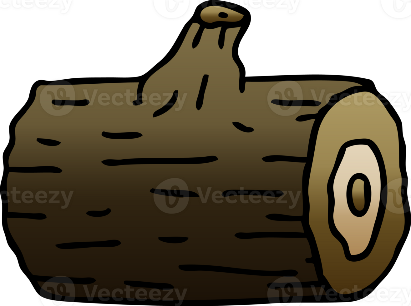 quirky gradient shaded cartoon wooden log png