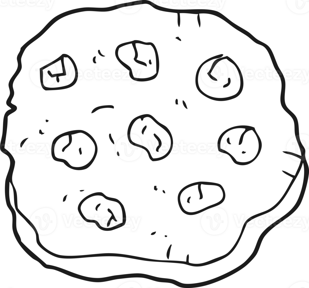 black and white cartoon cookie png