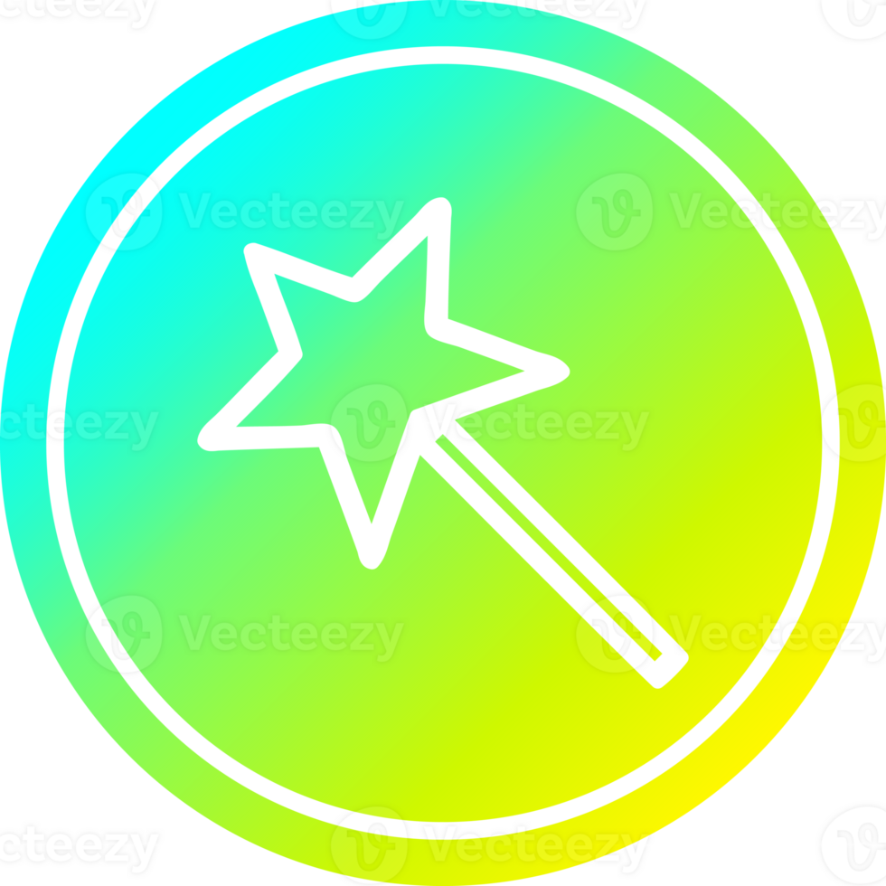 magic wand circular in cold gradient spectrum png