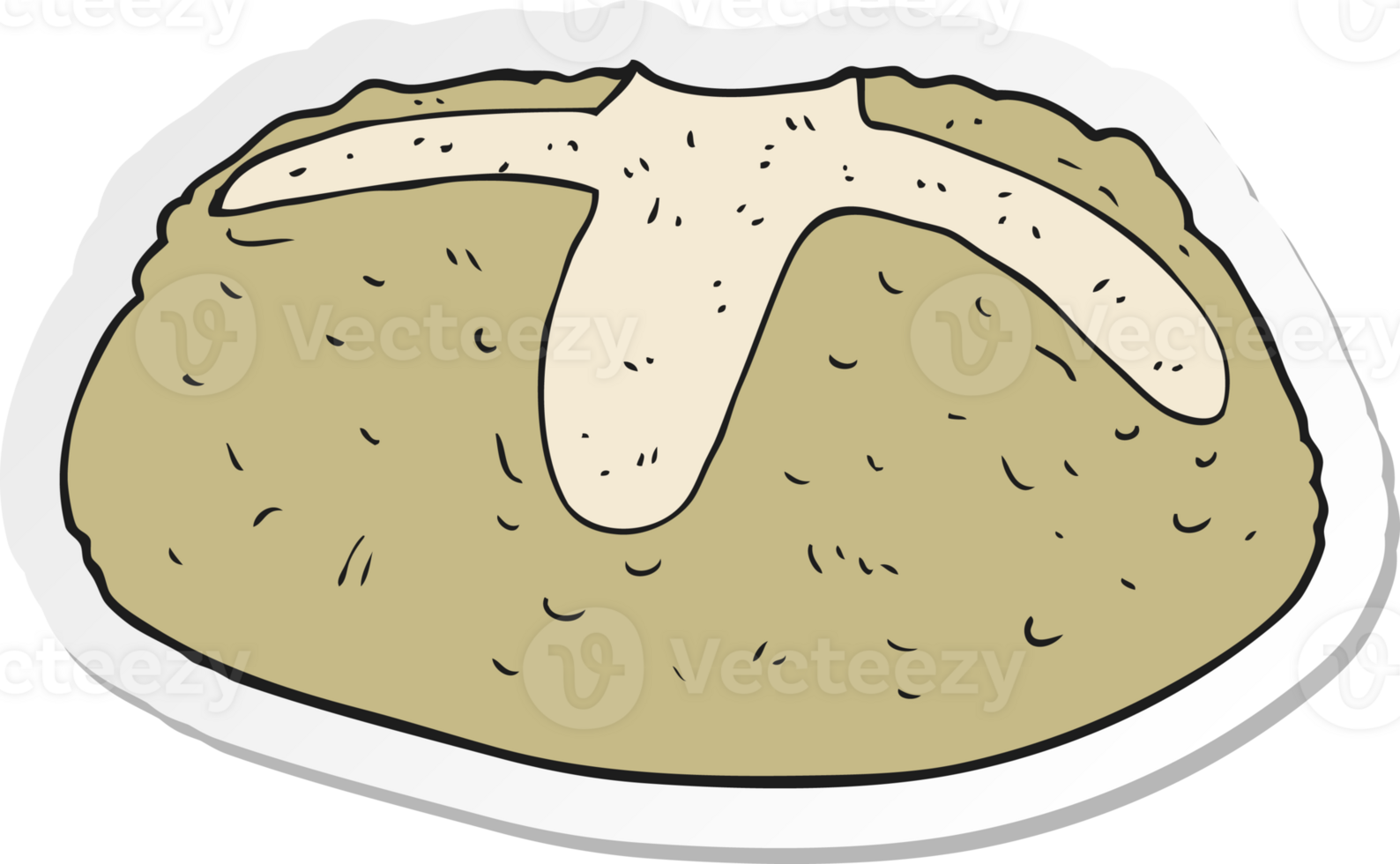 sticker of a cartoon loaf of bread 36495128 PNG