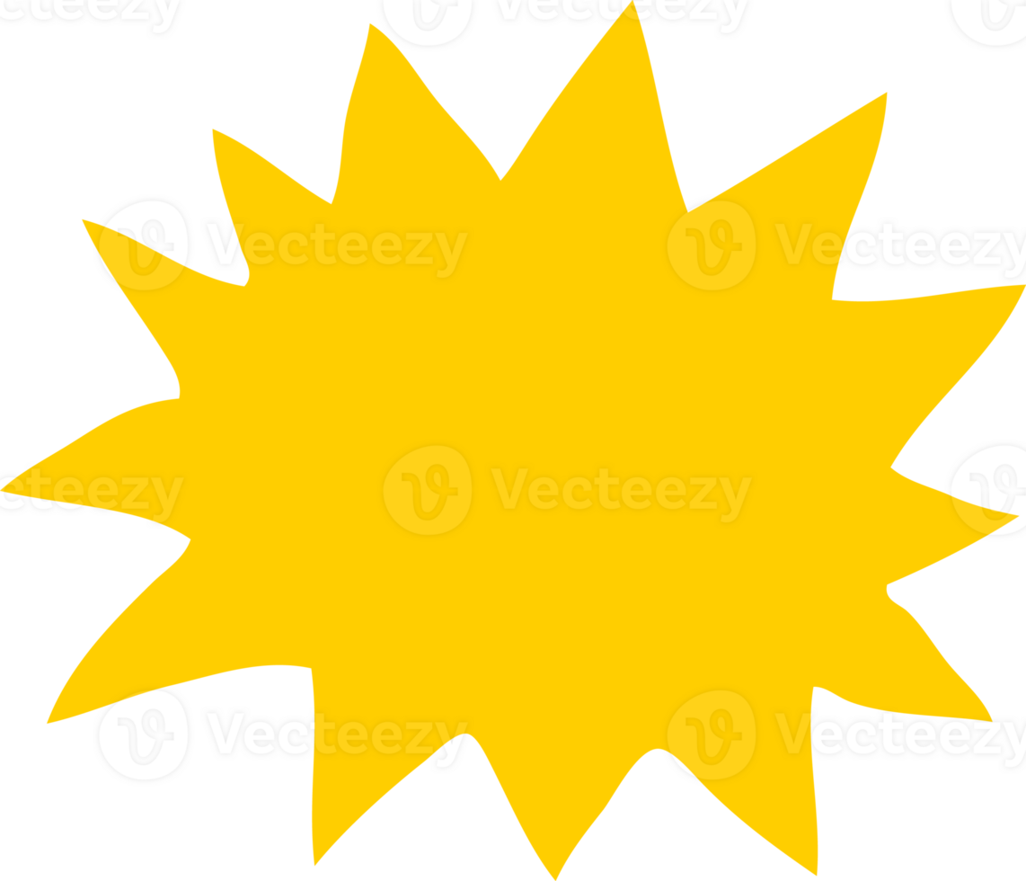 flat color illustration of a cartoon simple explosion symbol png