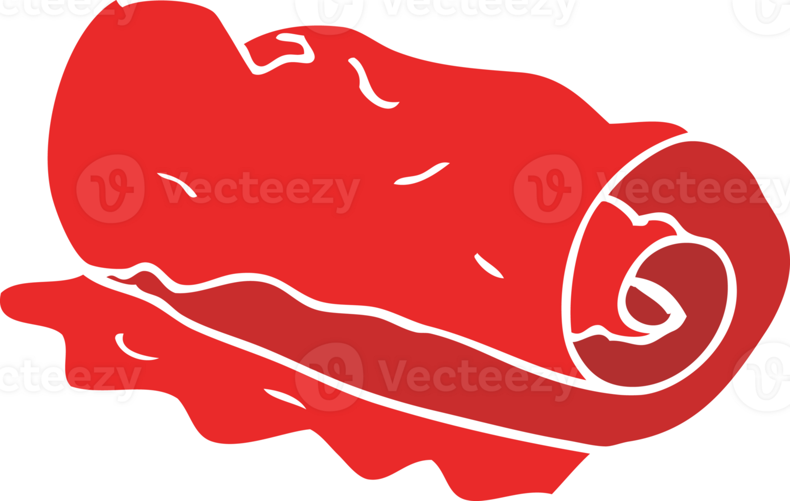 flat color illustration of a cartoon rolled towel png