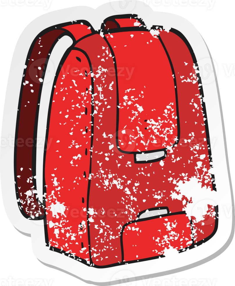 retro distressed sticker of a cartoon bag 36495243 PNG