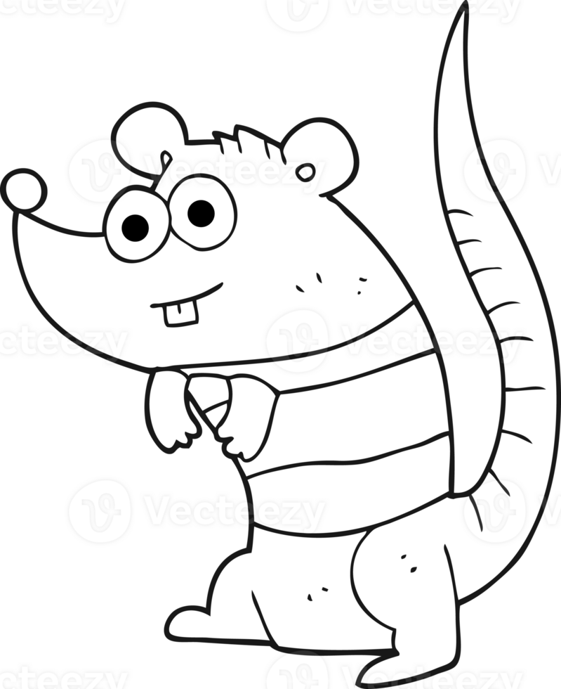 black and white cartoon rat png