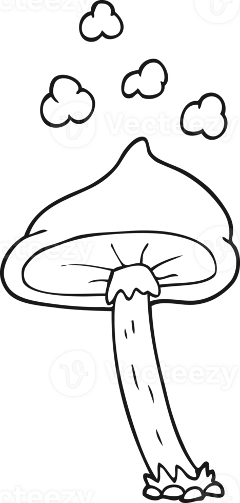 black and white cartoon mushroom png