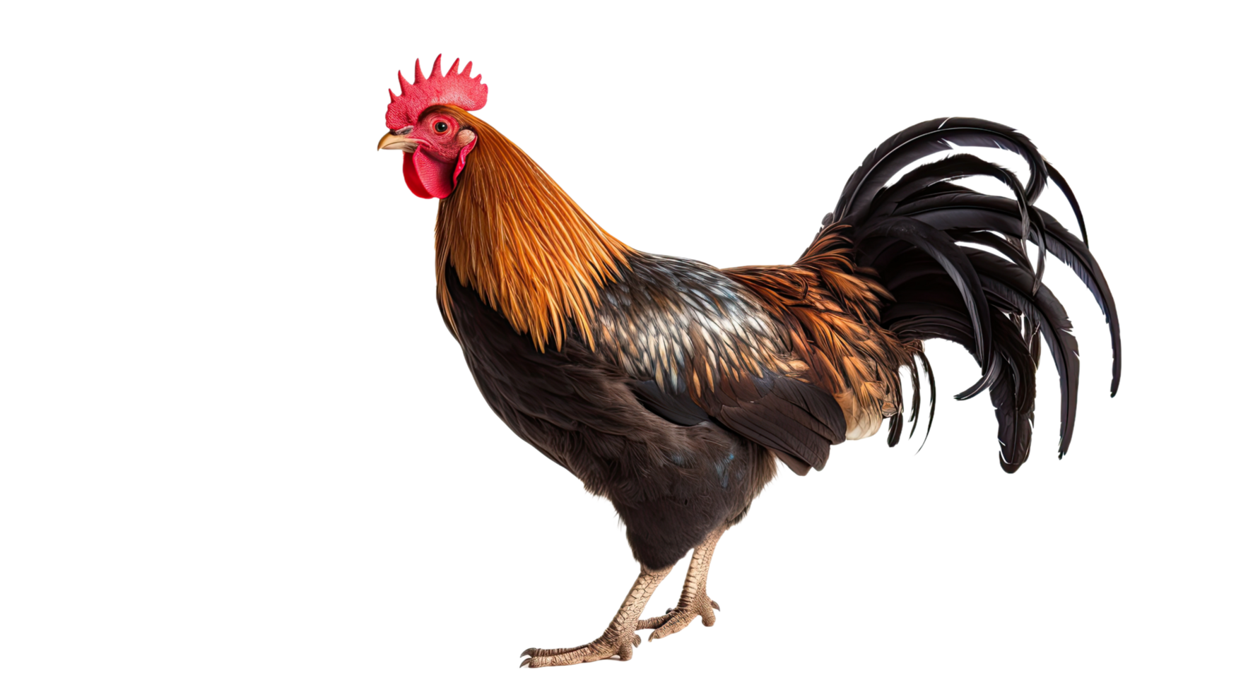 ai generado gallo aislado en un transparente antecedentes png