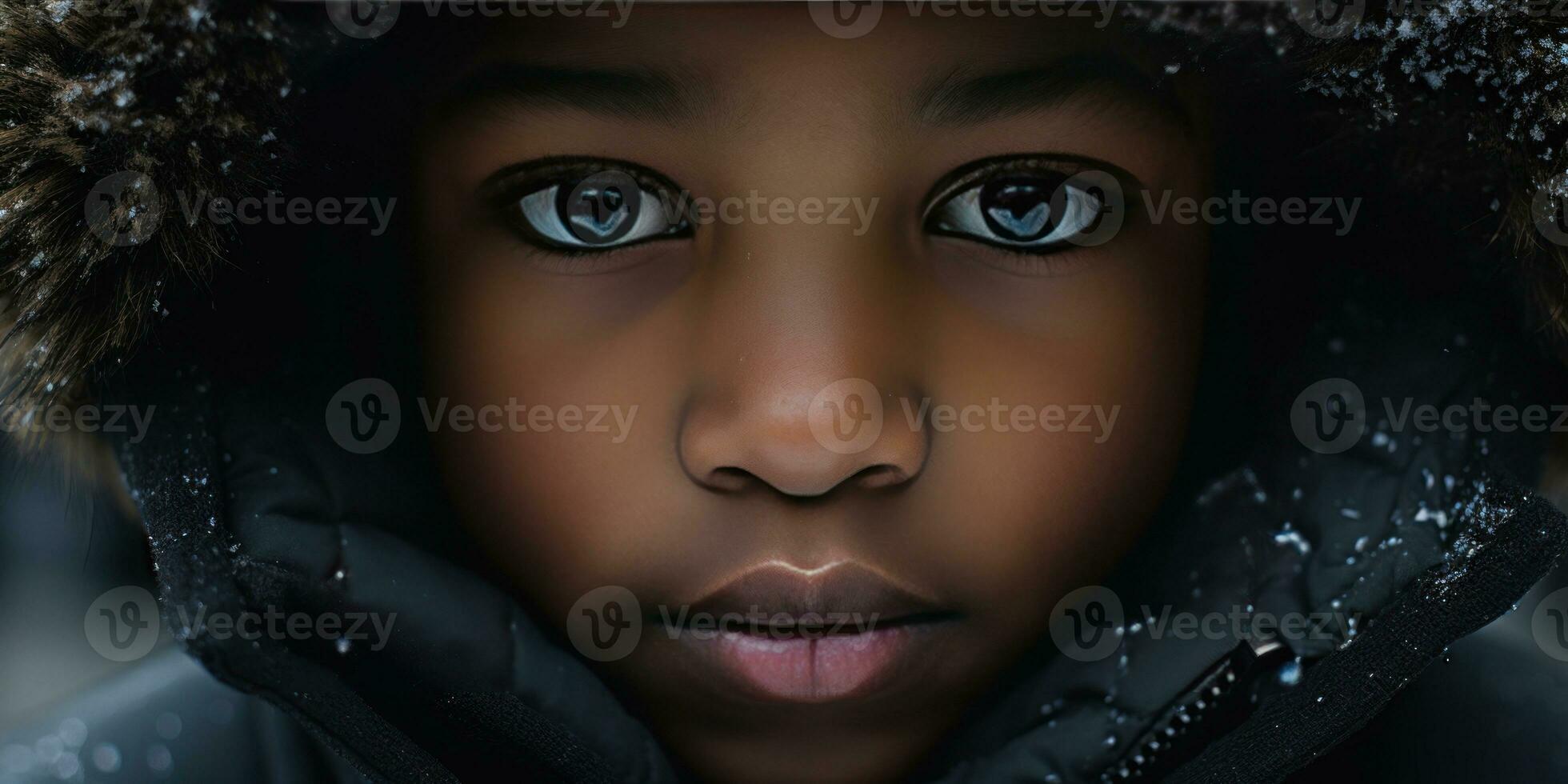 AI generated Captivating close-ups of child in winter attire. AI generative. photo