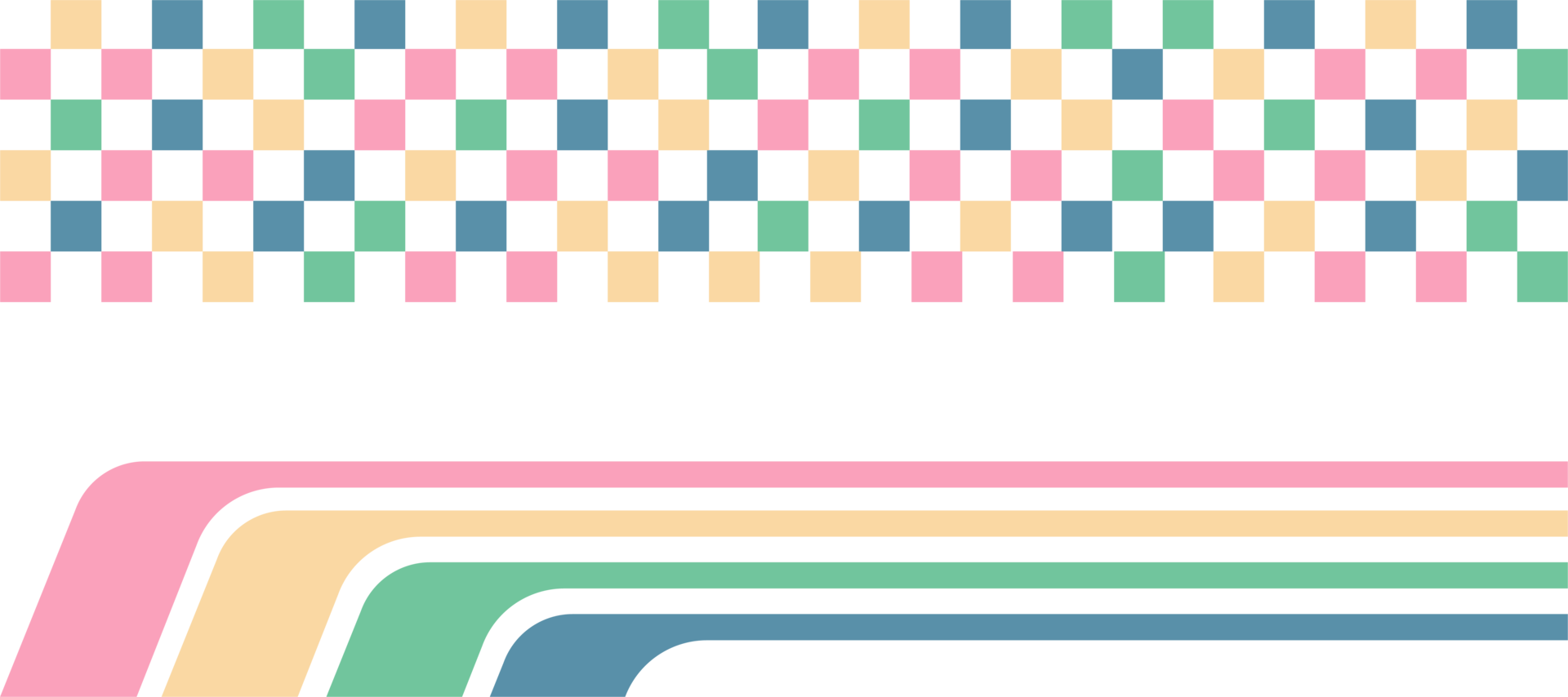 pastel colorful cube squares geometric blog banner design transparent png