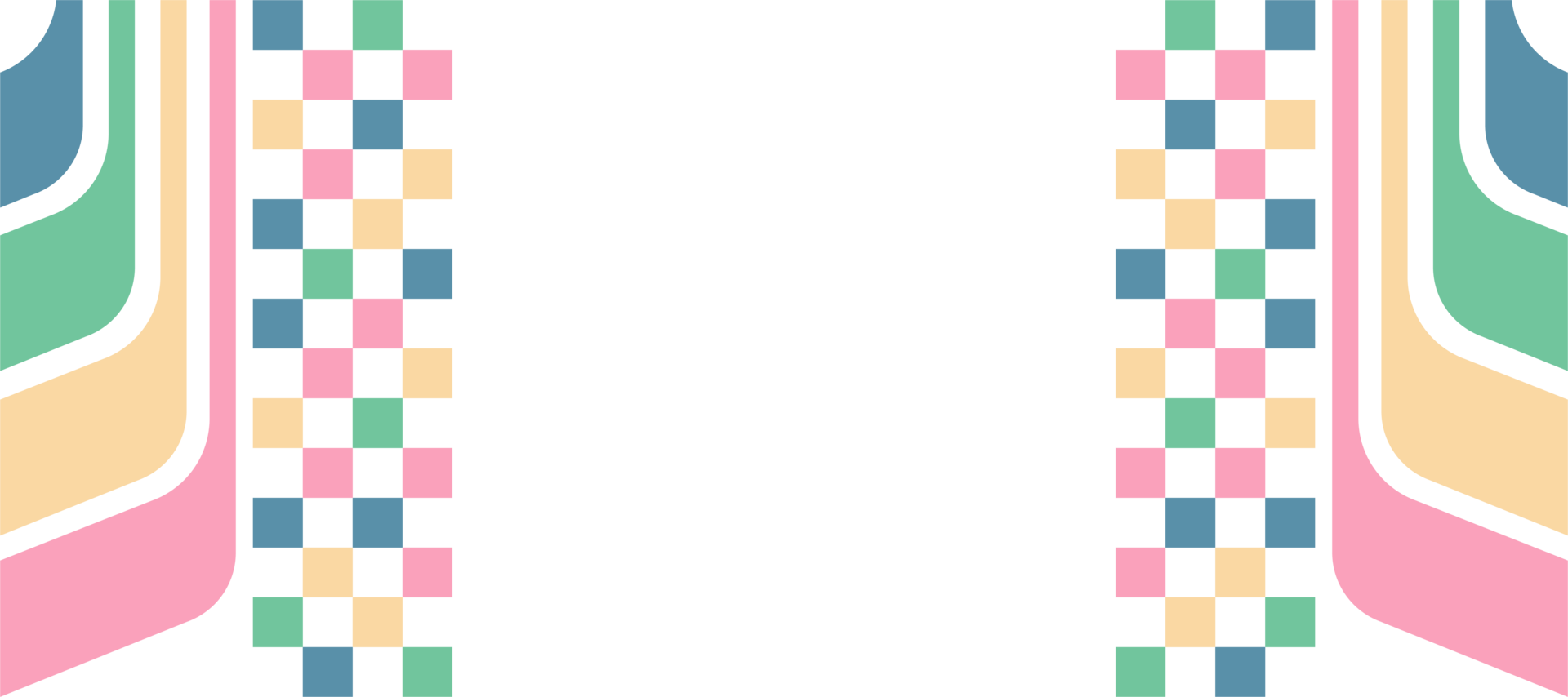 pastel cube squares with stripes banner design transparent background png