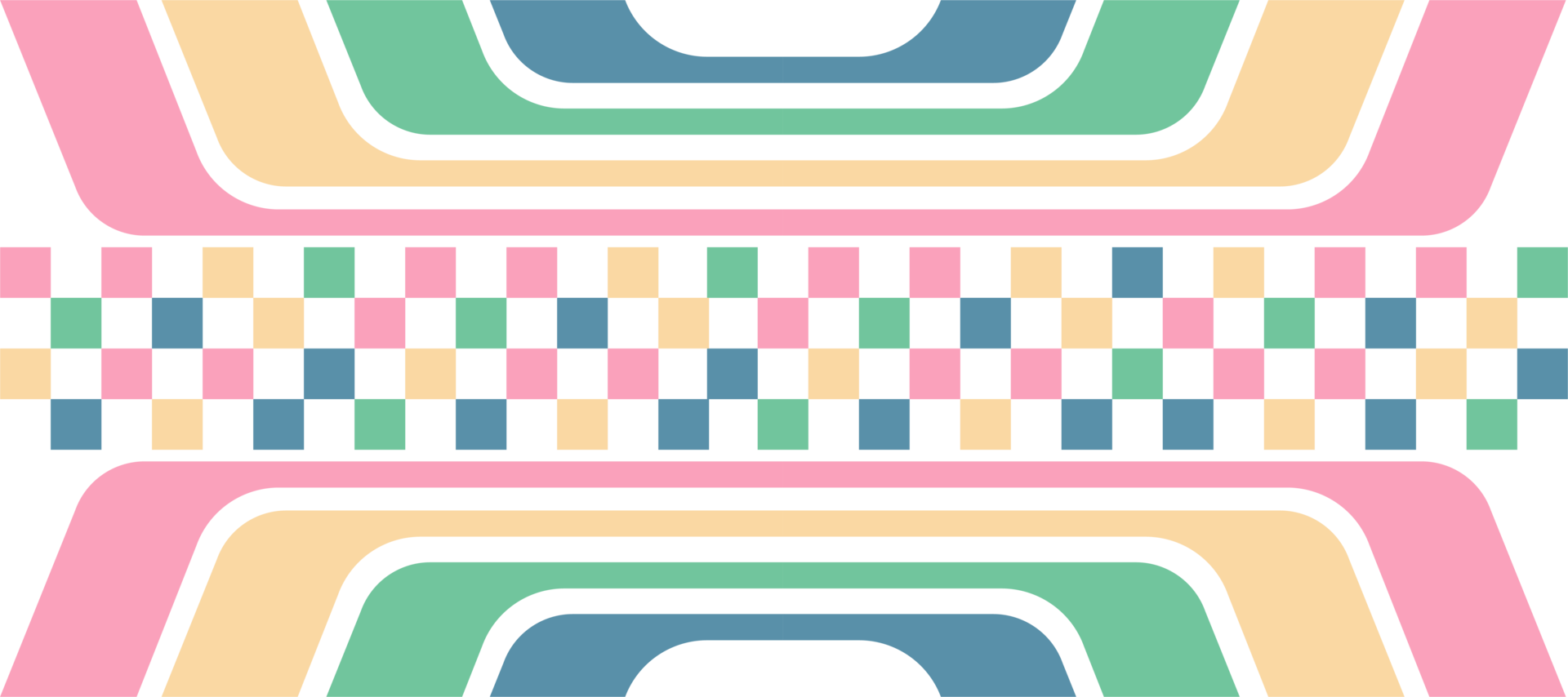 pastel cube squares with stripes geometric design transparent background png