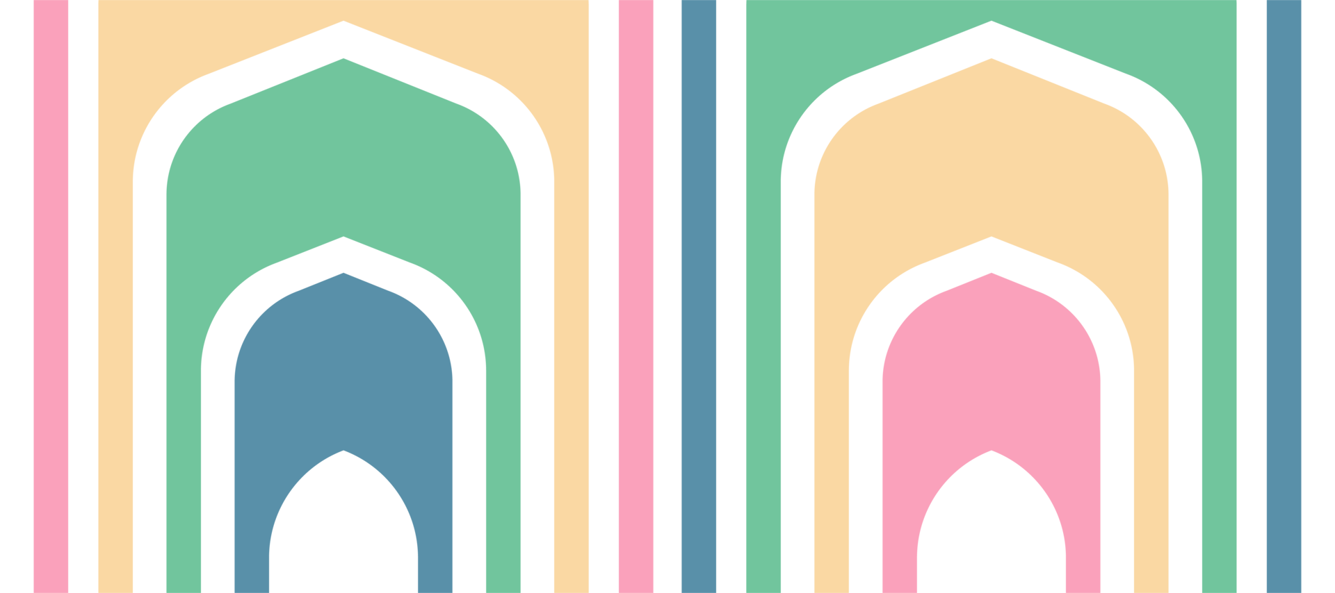pastel colorful curves mosque ramadan design transparent png