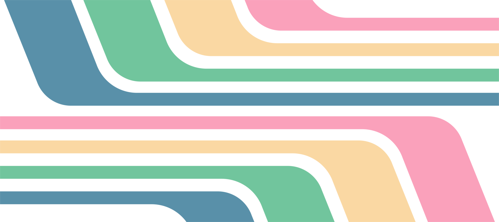 pastel colorful stripes curves web banner design transparent png