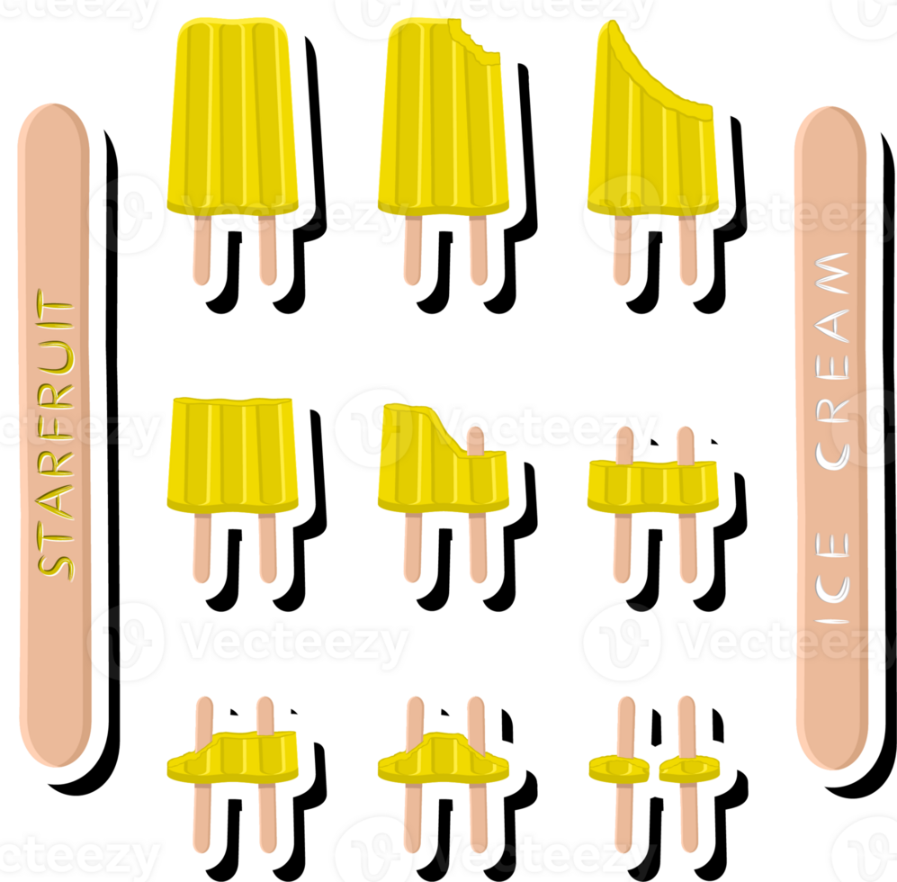 Big set different forms natural dessert ice cream of consisting various ingredients png