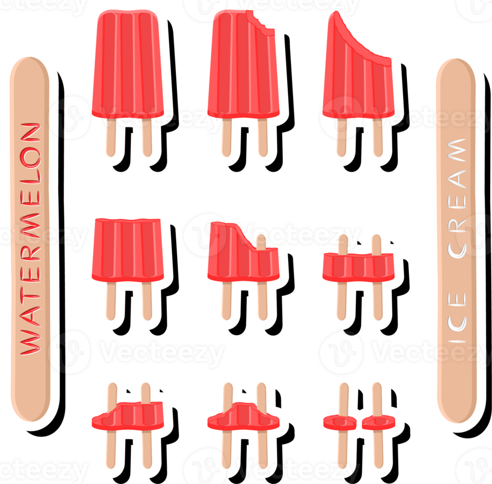 Big set different forms natural dessert ice cream of consisting various ingredients png