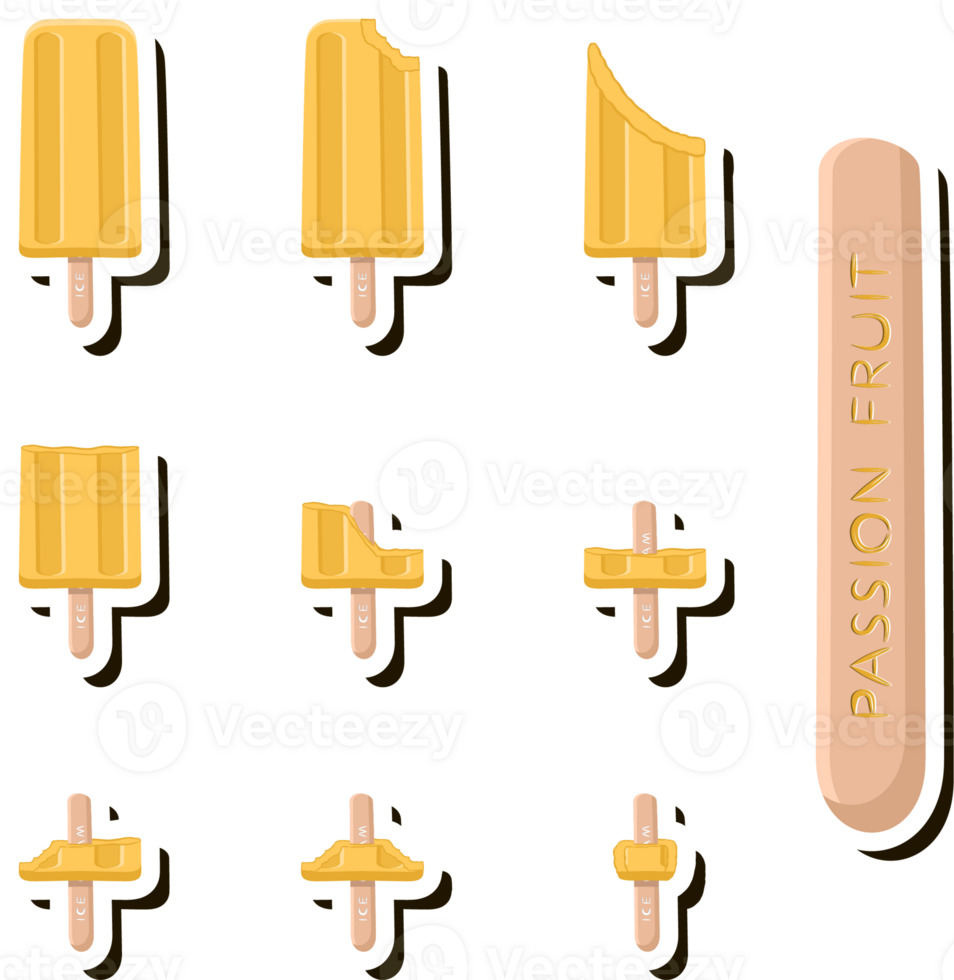 Big set different forms natural dessert ice cream of consisting various ingredients png