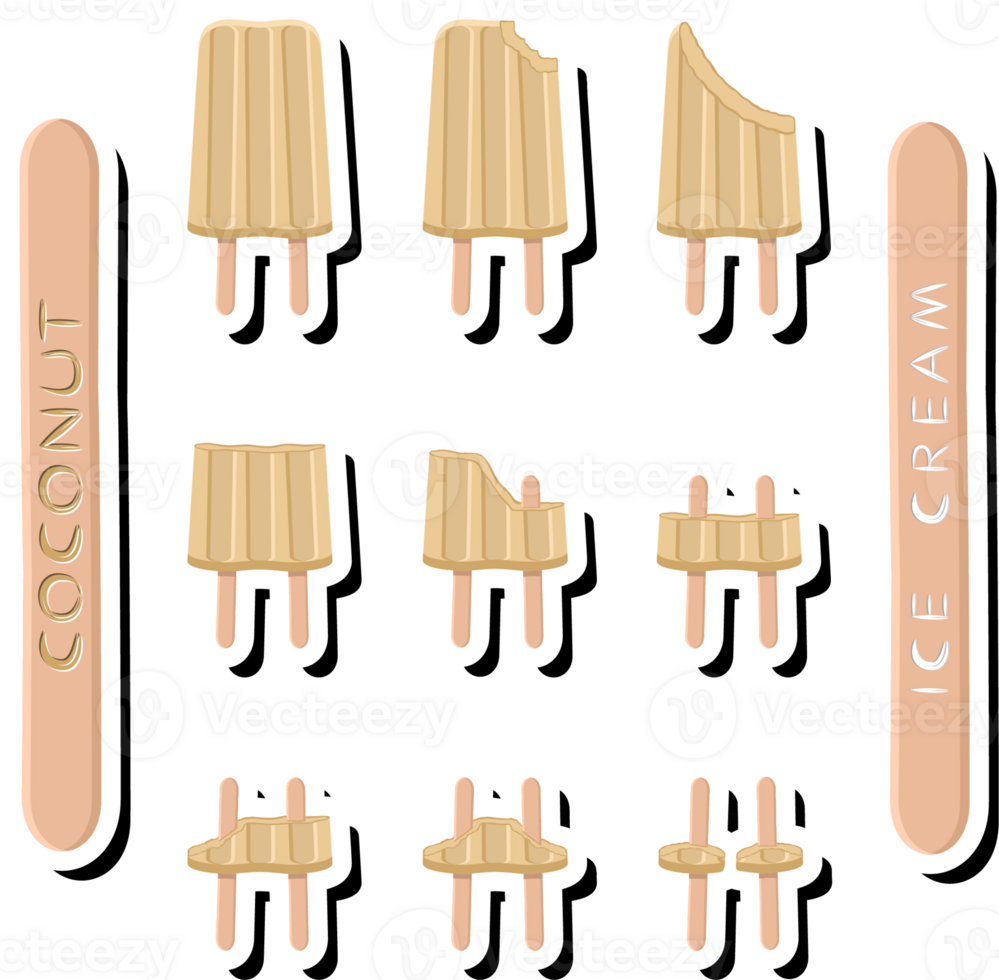 Big set different forms natural dessert ice cream of consisting various ingredients png
