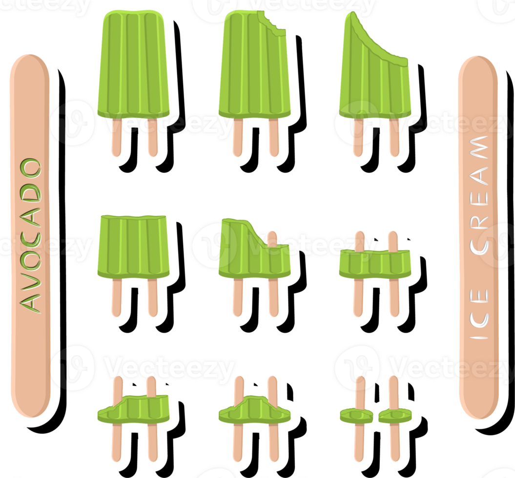 Big set different forms natural dessert ice cream of consisting various ingredients png