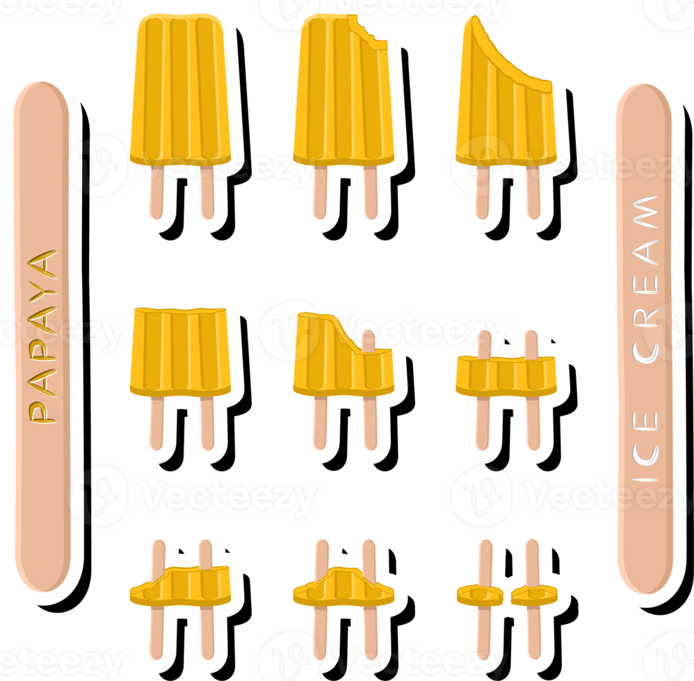 Big set different forms natural dessert ice cream of consisting various ingredients png