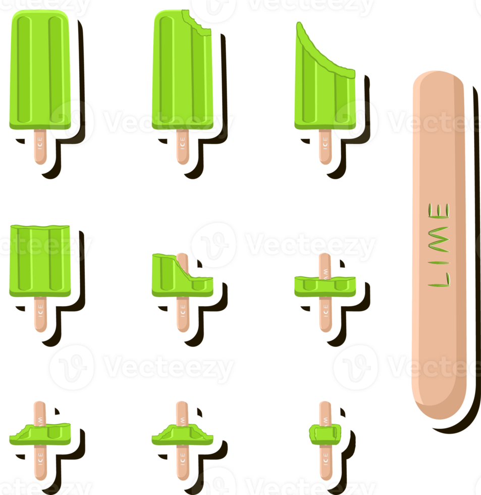 Big set different forms natural dessert ice cream of consisting various ingredients png