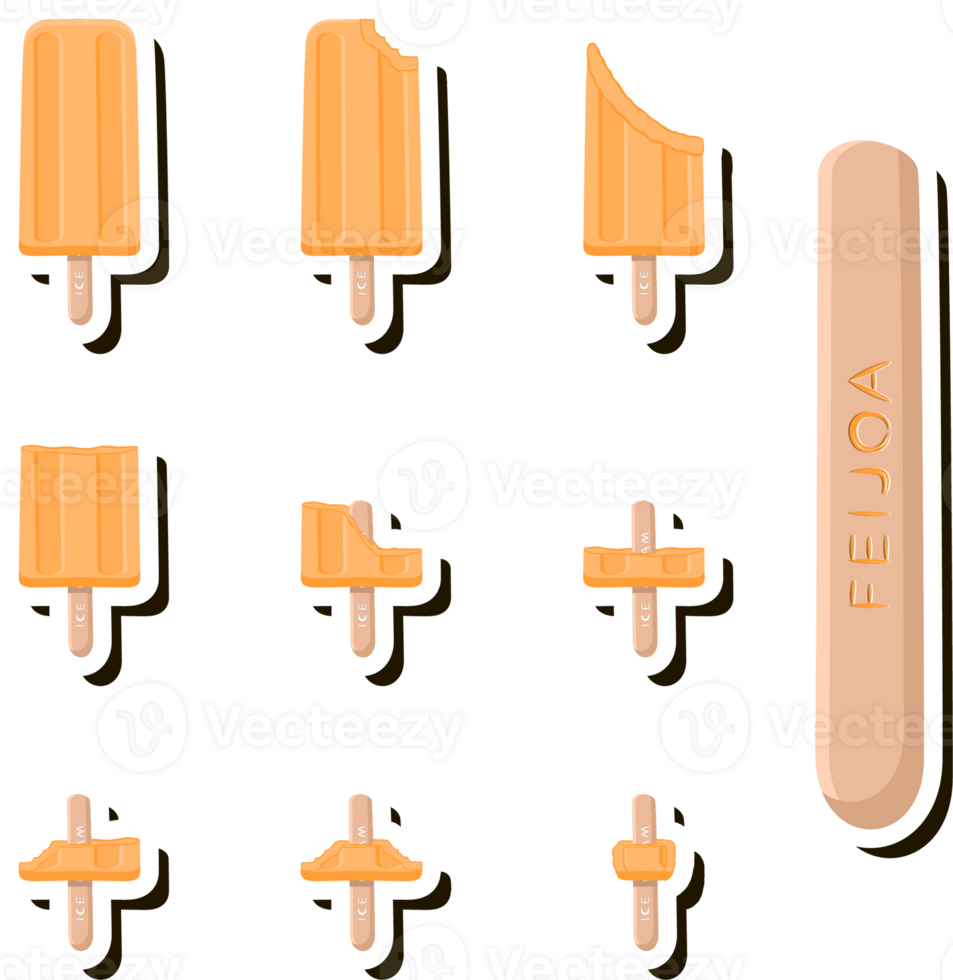 Big set different forms natural dessert ice cream of consisting various ingredients png