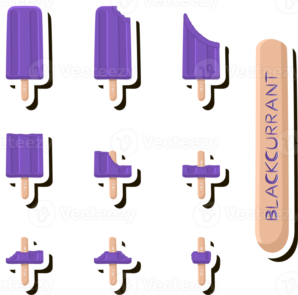 Big set different forms natural dessert ice cream of consisting various ingredients png