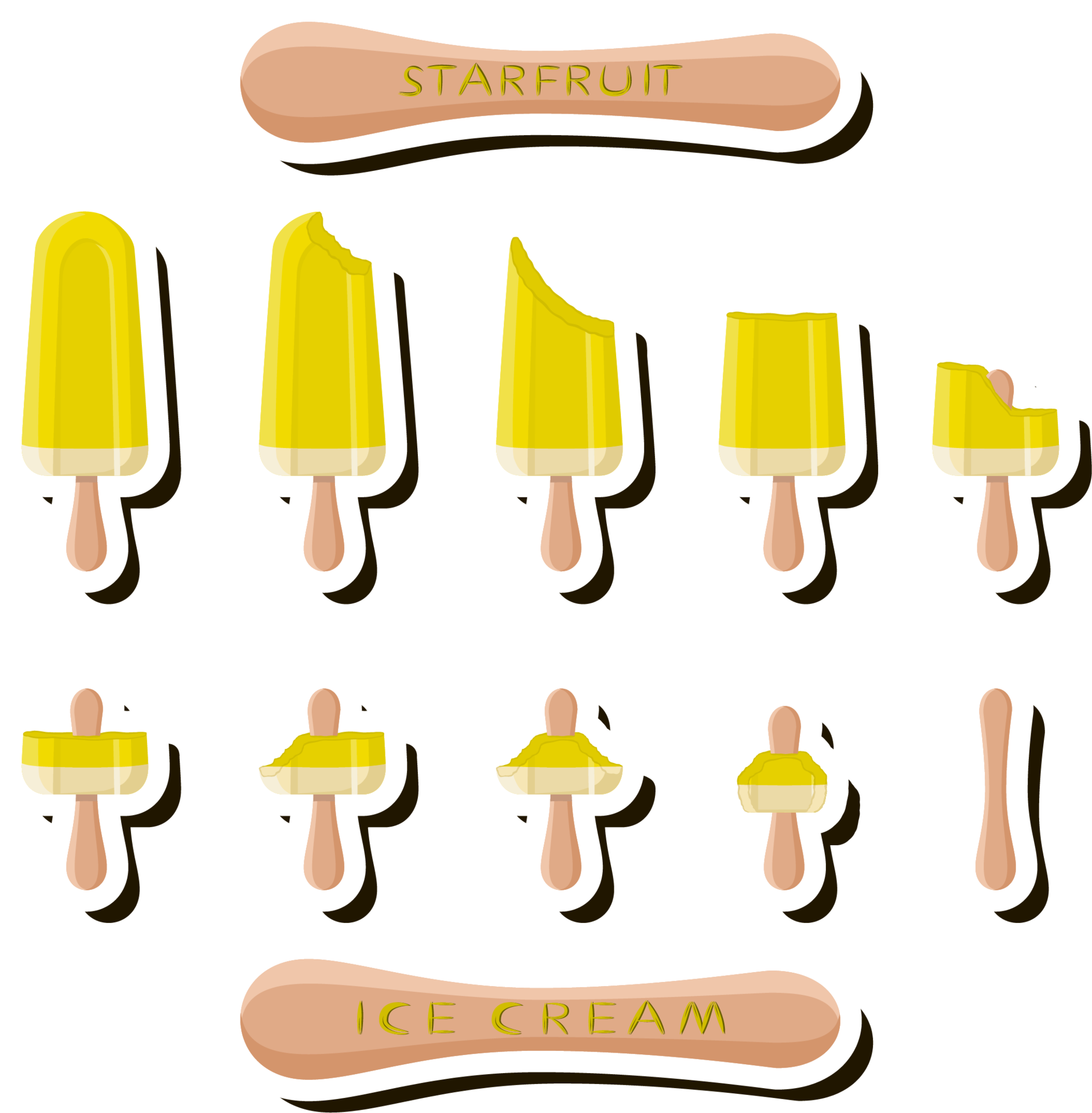 Big set different forms natural dessert ice cream of consisting various