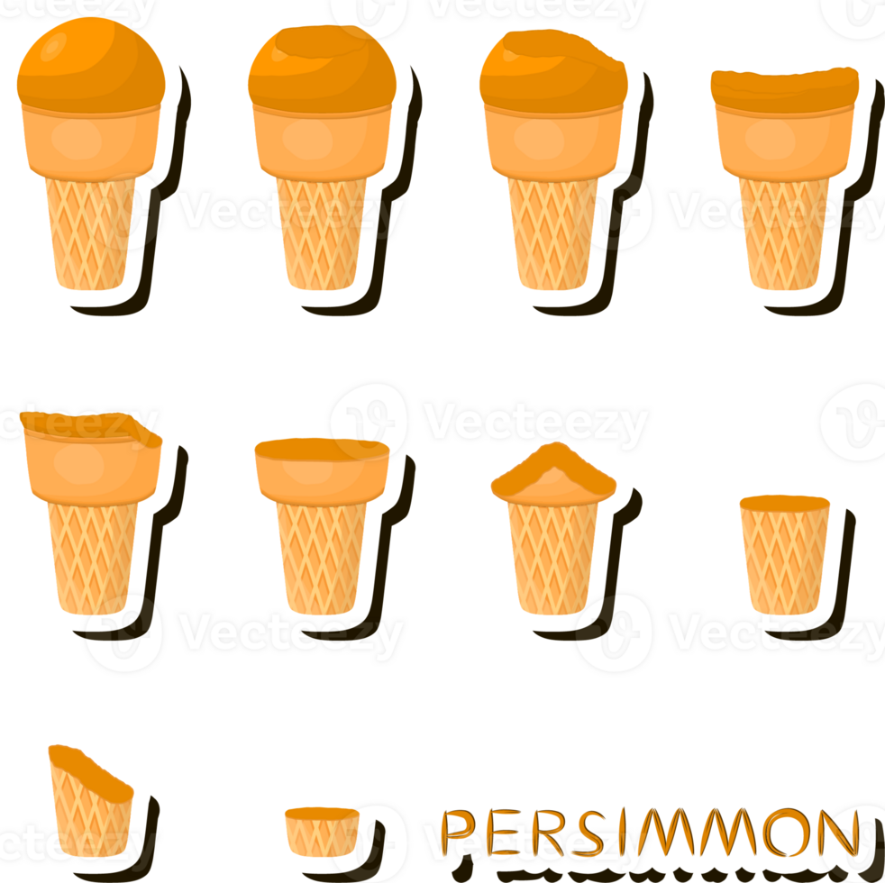 Big set different forms natural dessert ice cream of consisting various ingredients png