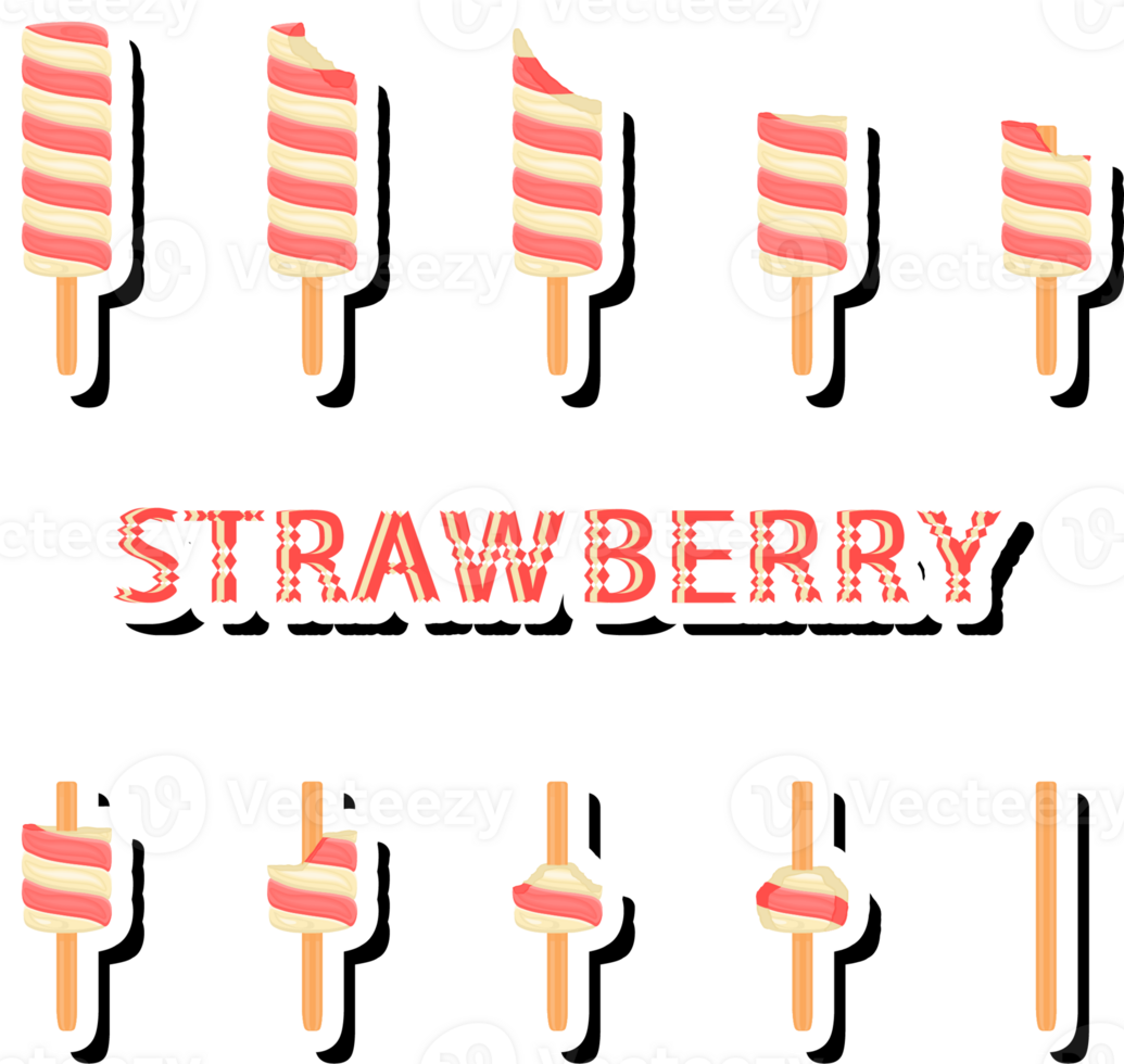 Big set different forms natural dessert ice cream of consisting various ingredients png