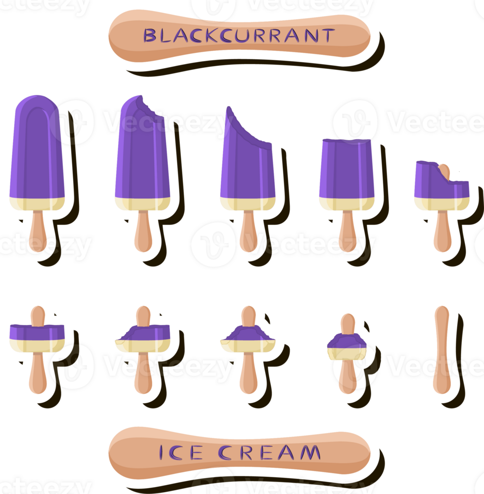 Big set different forms natural dessert ice cream of consisting various ingredients png