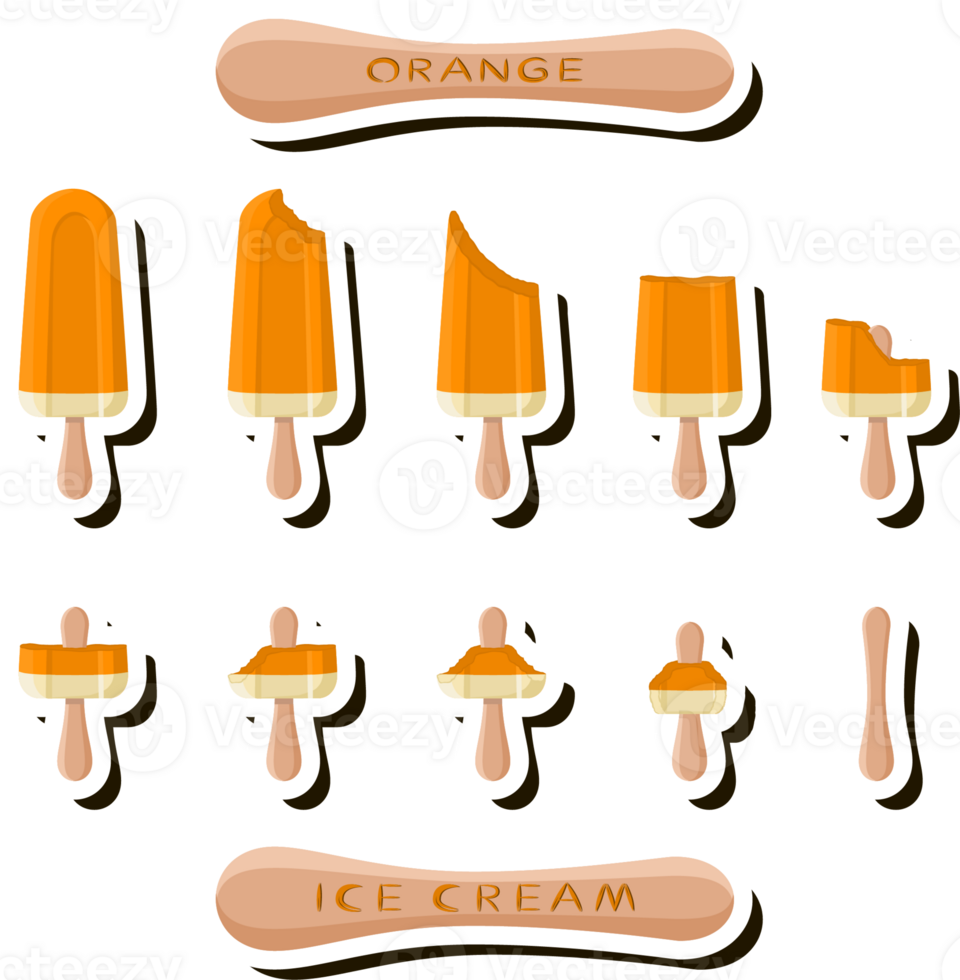 Big set different forms natural dessert ice cream of consisting various ingredients png