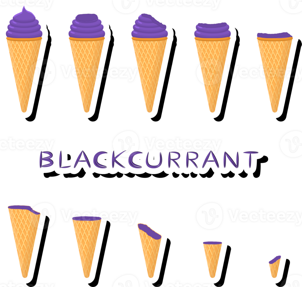 Big set different forms natural dessert ice cream of consisting various ingredients png