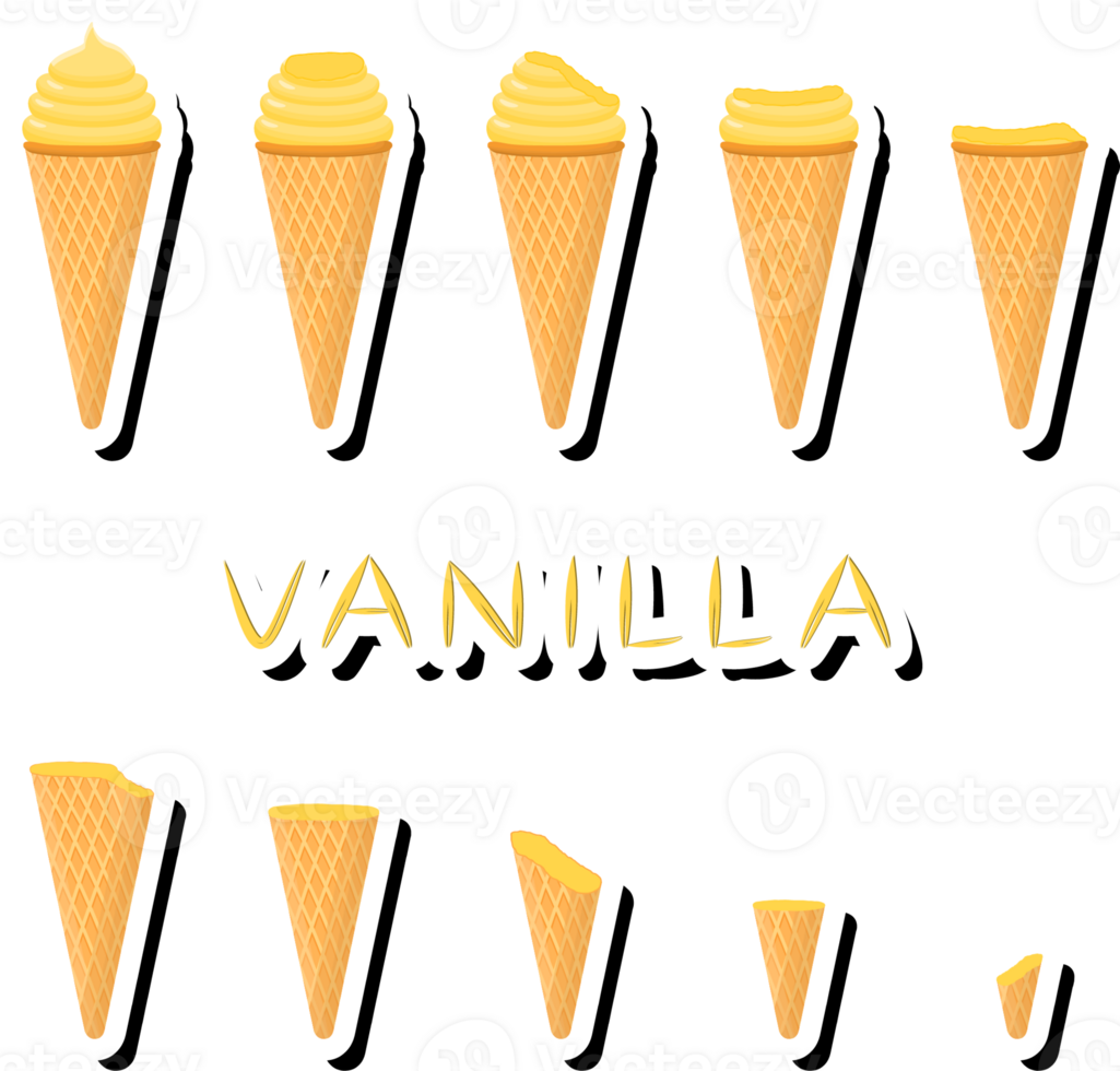 Big set different forms natural dessert ice cream of consisting various ingredients png