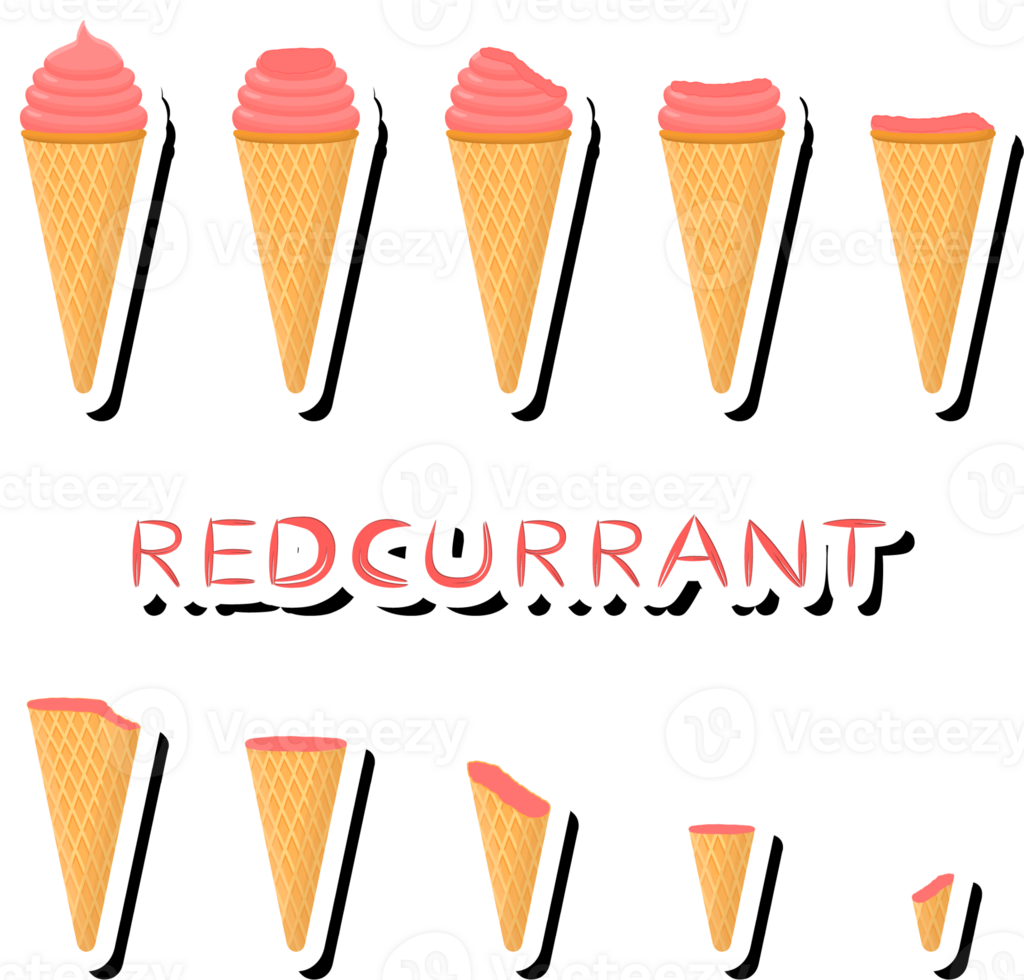 Big set different forms natural dessert ice cream of consisting various ingredients png
