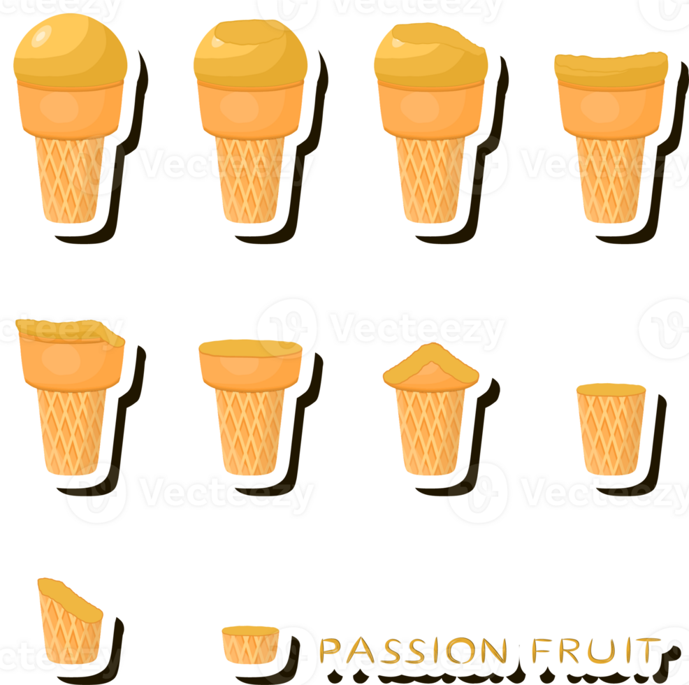 Big set different forms natural dessert ice cream of consisting various ingredients png