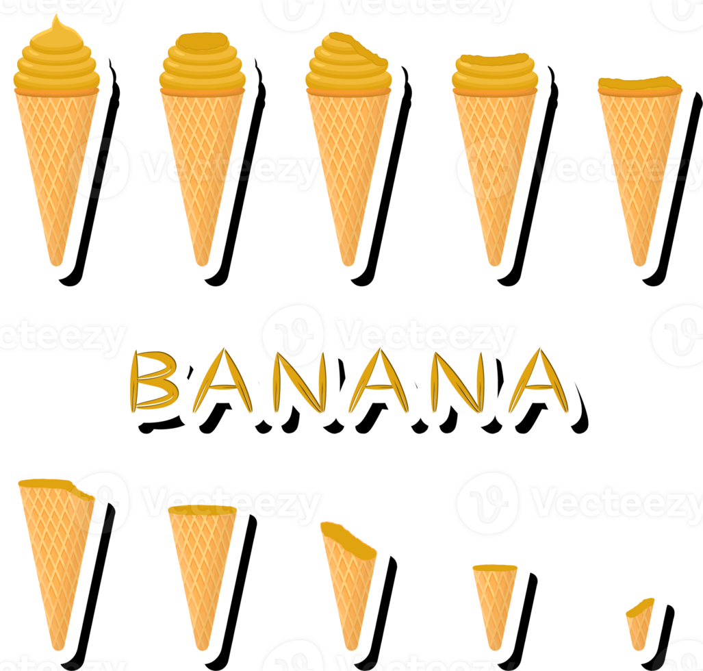 Big colorful set different tastes natural dessert ice cream of consisting various ingredients png