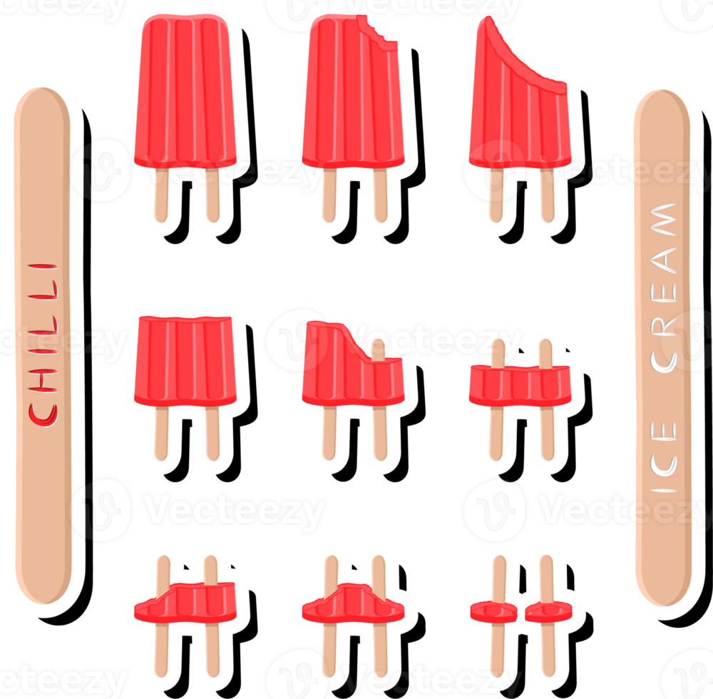 Big colorful set different tastes natural dessert ice cream of consisting various ingredients png